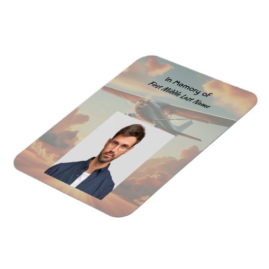 Memorial Keepsakes Pilot Airplane Sunset Magnet (Linke Seite)