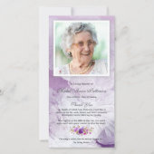 Memorial Lila Beileid Beerdigung Danke Karte (Vorderseite)