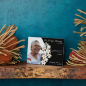Memorial Lily floral Keepake Black Custom Foto Fotoplatte (Seite)