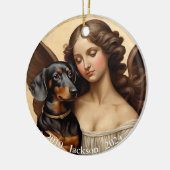 Memorial Loss Black Tan Dackel Art Foto Keramik Ornament (Links)