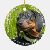 Memorial Loss Black Tan Dackel Art Foto Keramik Ornament (Hinten)