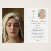 Memorial Loss Madonna Gebet Sympathie Karten (Vorne & Hinten)