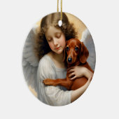 Memorial Loss Rote Dackel Art Foto Keramik Ornament (Rechts)