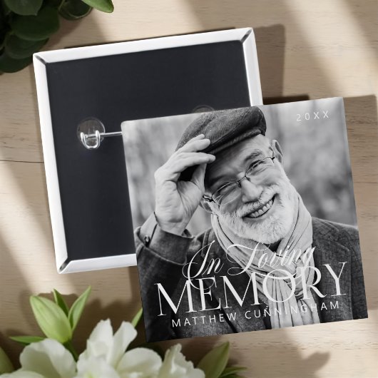 Memorial Love Memory Einfaches modernes Foto Button