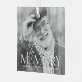 Memorial Love Memory Einfaches modernes Foto Ornament Aus Glas (Vorderseite links)