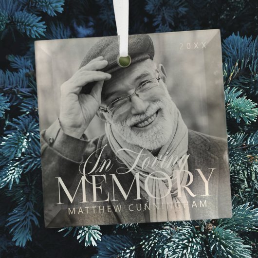 Memorial Love Memory Einfaches modernes Foto Ornament Aus Glas
