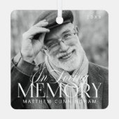 Memorial Love Memory Einfaches modernes Foto Ornament Aus Metall (Rückseite)