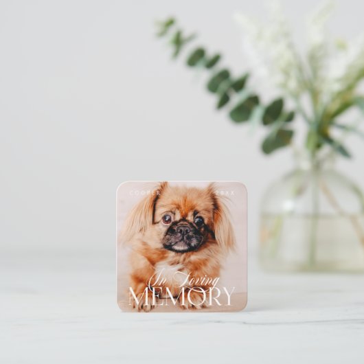 Memorial Love Memory Einfaches modernes Foto Quadratische Visitenkarte (Stehend Vorderseite)