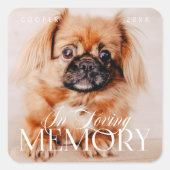 Memorial Love Memory Einfaches modernes Foto Quadratischer Aufkleber (Vorderseite)