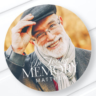 Memorial Love Memory Einfaches modernes Foto Runder Aufkleber