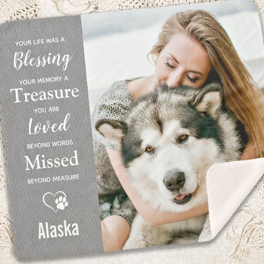 Memorial Love Memory Personalisiert Hund Foto Sherpadecke