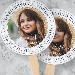 Memorial Loved Beyond Words Elegant Chic Photo Fächer