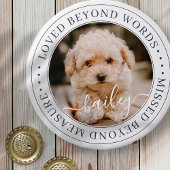 Memorial Loved Beyond Words Elegantes Chic Foto Button