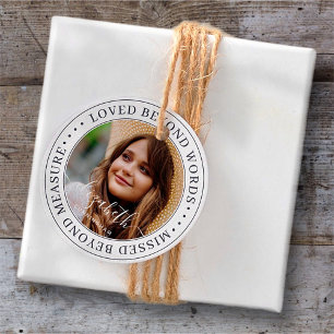Memorial Loved Beyond Words Elegantes Chic Foto Geschenkanhänger