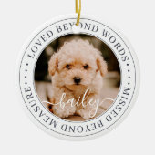 Memorial Loved Beyond Words Elegantes Chic Foto Keramik Ornament (Vorne)
