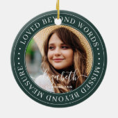 Memorial Loved Beyond Words Elegantes Chic Foto Keramik Ornament (Hinten)