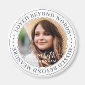 Memorial Loved Beyond Words Elegantes Chic Foto Magnet (Vorne)