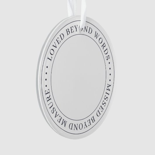 Memorial Loved Beyond Words Elegantes Chic Foto Ornament (Vorderseite)