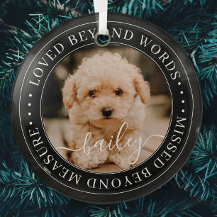 Memorial Loved Beyond Words Elegantes Chic Foto Ornament Aus Glas