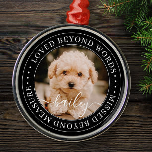 Memorial Loved Beyond Words Elegantes Chic Foto Ornament Aus Metall