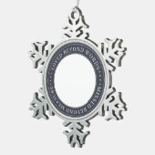 Memorial Loved Beyond Words Elegantes Chic Foto Schneeflocken Zinn-Ornament (Rechts)