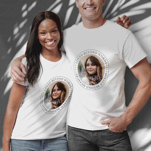 Memorial Loved Beyond Words Elegantes Chic Foto T-Shirt