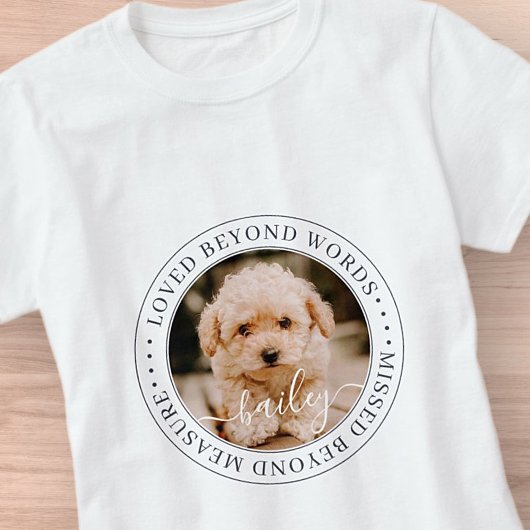 Memorial Loved Beyond Words Elegantes Chic Foto T-Shirt