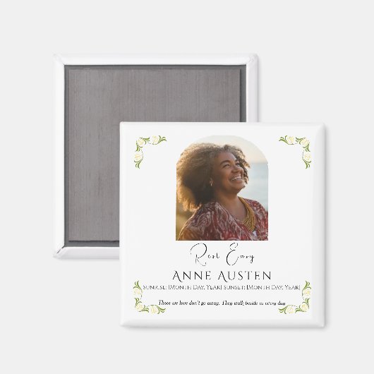 Memorial Magnet – Personalized Tribute Keepsake (Vorderseite/Rückseite)
