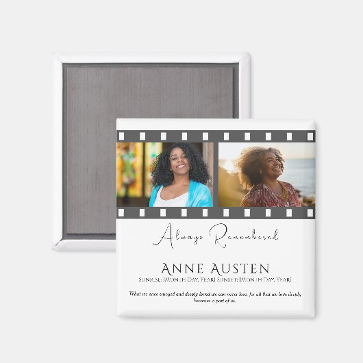 Memorial Magnet – Personalized Tribute Keepsake (Vorderseite/Rückseite)