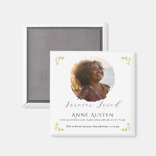 Memorial Magnet – Personalized Tribute Keepsake (Vorderseite/Rückseite)