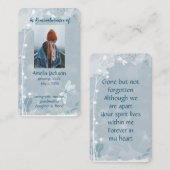 Memorial Memory Card Dragonfly White Flower Visitenkarte (Vorne/Hinten)