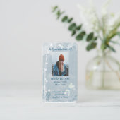 Memorial Memory Card Dragonfly White Flower Visitenkarte (Stehend Vorderseite)