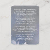 Memorial Memory Card Hummingbird White Blume Visitenkarte (Rückseite)