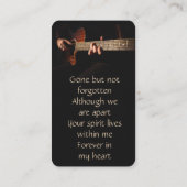 Memorial Memory Card Music Guitar  Visitenkarte (Rückseite)