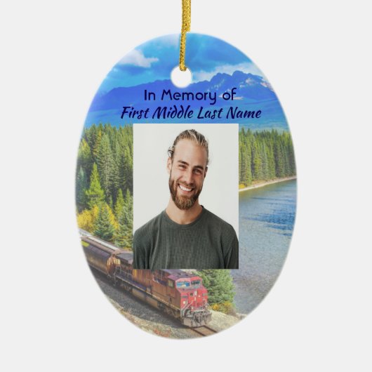 Memorial Memory Card Train Rail Tram Railway Keramik Ornament (Vorne)