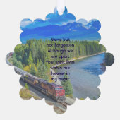 Memorial Memory Card Train Rail Tram Railway Ornament Karte (Rückseite)