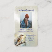 Memorial Memory Card Wasserfarbenvögel Visitenkarte (Vorderseite)