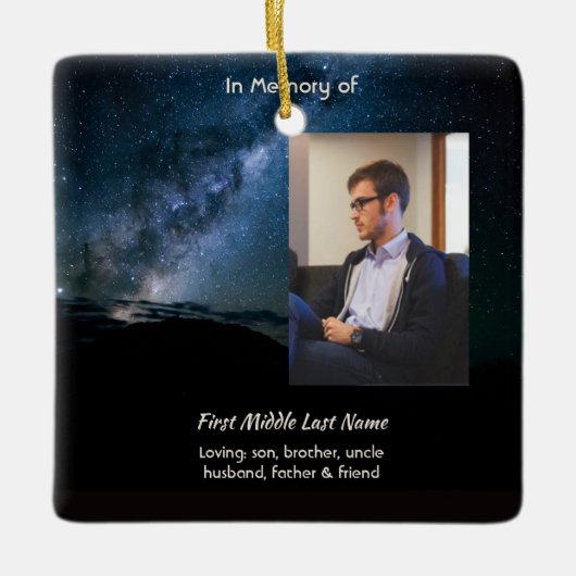 Memorial Milky Way Starry Night Sky Keramikornament (Vorderseite)