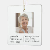 Memorial Minimalist Photo Square  Keramikornament (Links)