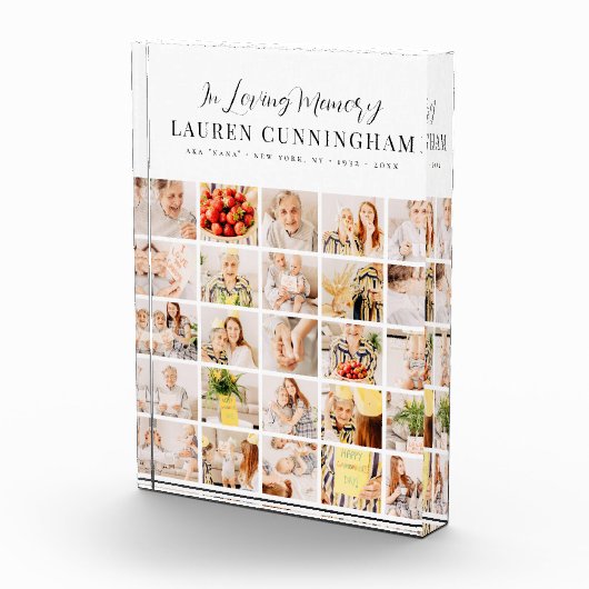 Memorial Minimalistisch Modern Simple 25 Collage Fotoblock (Rechts)