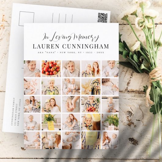 Memorial Minimalistisch Modern Simple 25 Foto Coll Postkarte