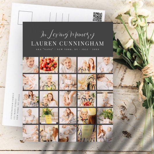 Memorial Minimalistisch Modern Simple 25 Foto Coll Postkarte