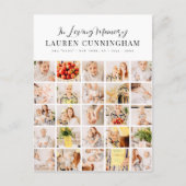 Memorial Minimalistisch Modern Simple 25 Foto Coll Postkarte (Vorderseite)