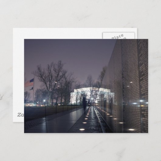Memorial mit Lincoln Memorial zu Vietnam Veterans Postkarte (Vorne/Hinten)