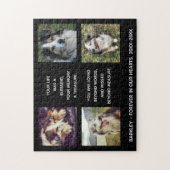 Memorial mit vier Fotos, Name und Daten. Jig Puzzle (Vertikal)