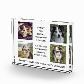 Memorial mit vier Fotos, Name und Daten. Ph Fotoblock (Rechts)