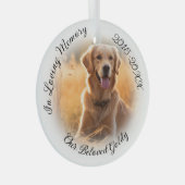 Memorial mit weich weißem Foto Vignette Ornament Aus Glas (Vorderseite Rechts)