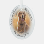 Memorial mit weich weißem Foto Vignette Ornament Aus Glas (Vorderseite links)