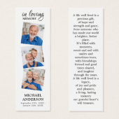 Memorial Modern 3 Foto Beerdigung Gebet Lesezeiche (Vorne & Hinten)