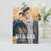 Memorial Modern Einfaches elegantes Foto Dankeskarte (Stehend Vorderseite)